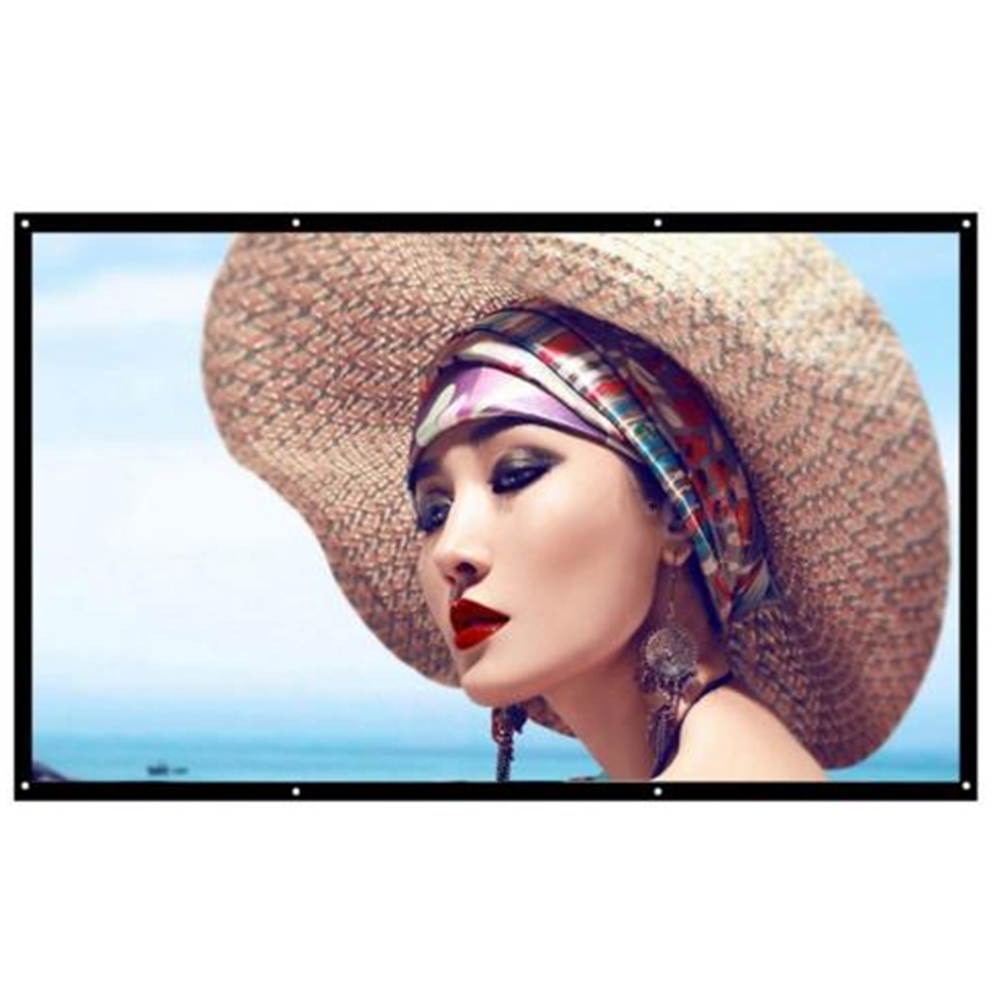 100&rdquo; 16: 9 Polyester Simple Soft Portable Foldable Semi-transparent Projector Screen Rear Front Projection Foldable No Creases HD Home Theater Outdoor 3D Movies