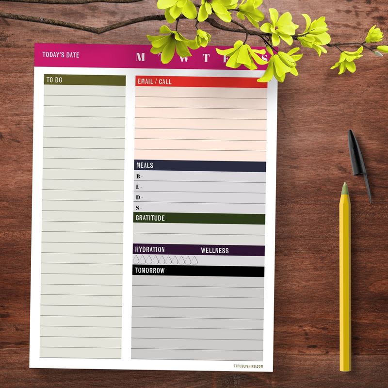 Undated Daily Task Pad 8" x 6" - Multicolored