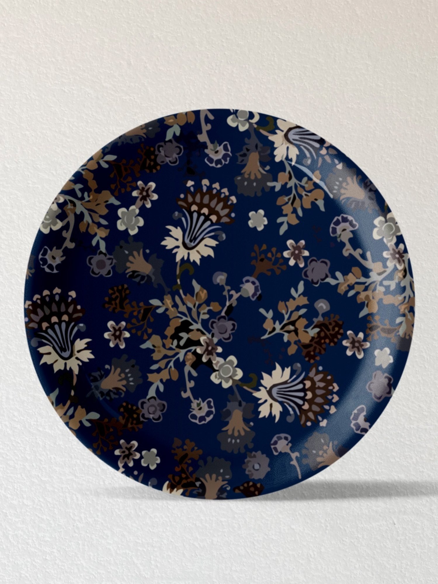 Nestroots Classic Floral Multicolor Porcelain Wall Plate