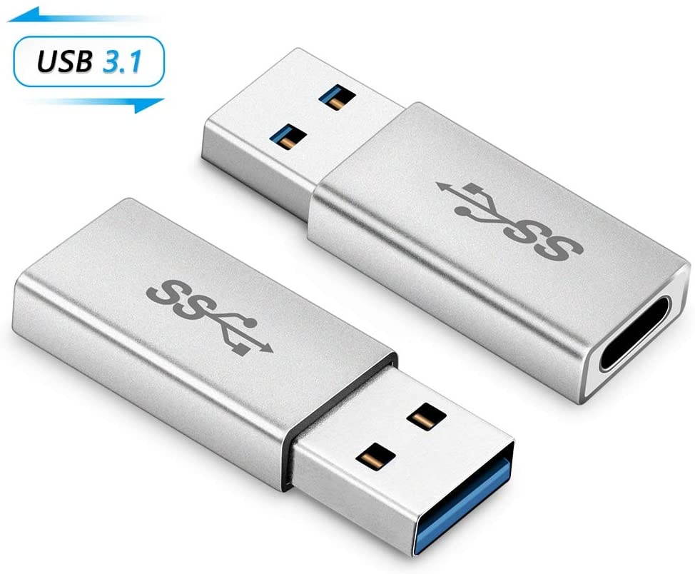 Electop USB 3.1 Type C Female to USB A Male Adapter (2 Pack) Type A to C USB 3.1 Female to USB A Female Adapter Converter Support Data Sync and Charging