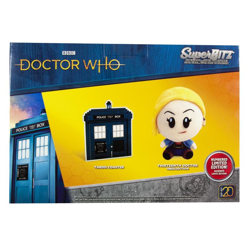 Seven20 Doctor Who Super Bitz 13th Doctor Plush And Tardis Coaster Set -Limited Edition