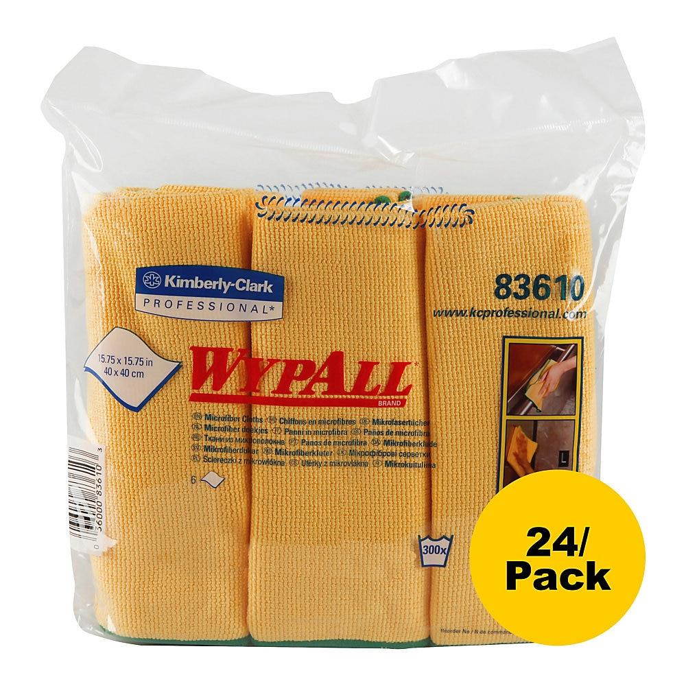 Wypall Microfiber Cloths - Cloth - 15.75" Width x 15.75" Length - 24 / Carton - Yellow