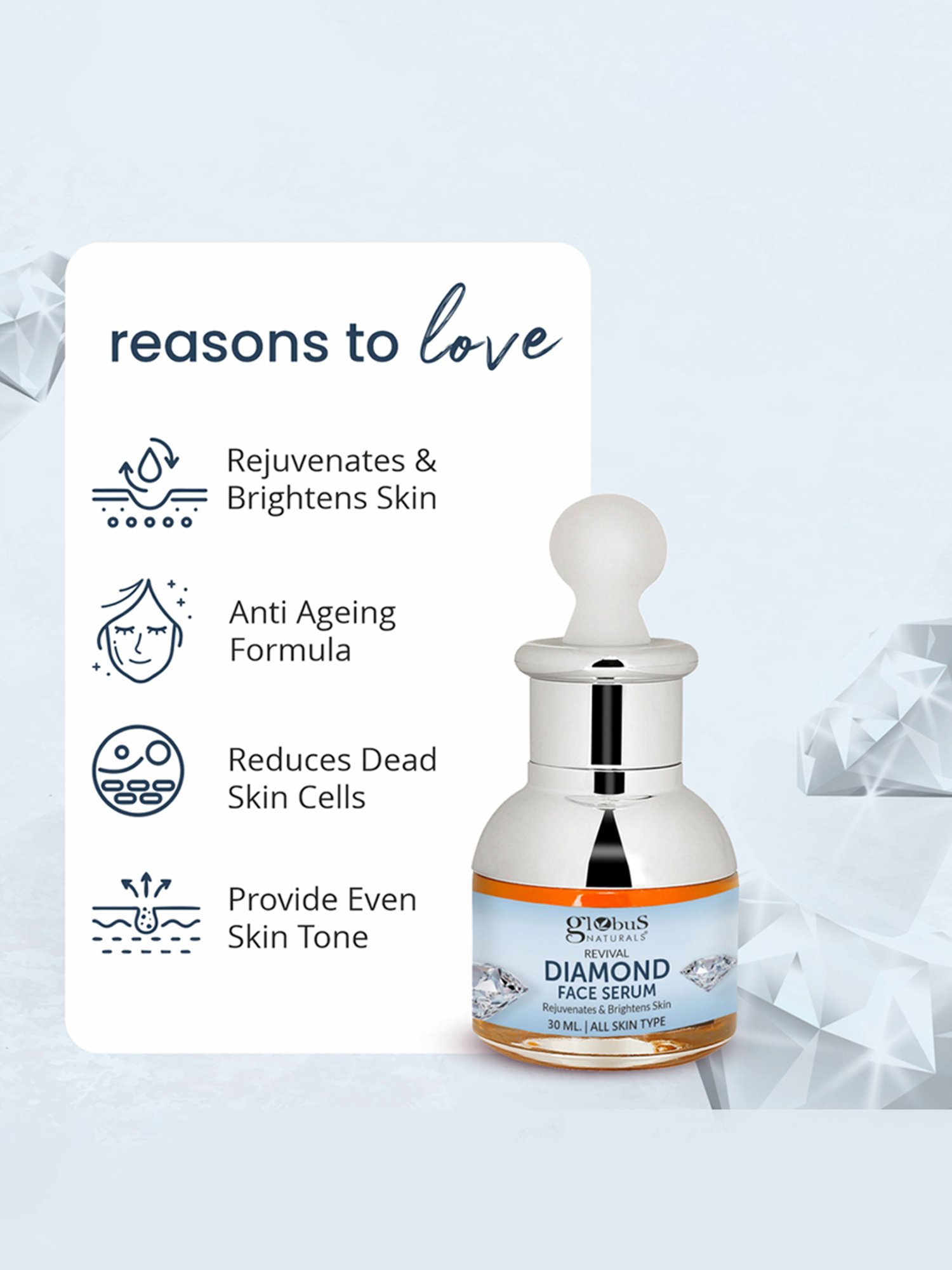 Globus Naturals Revival Diamond Face Serum - Pack of 2