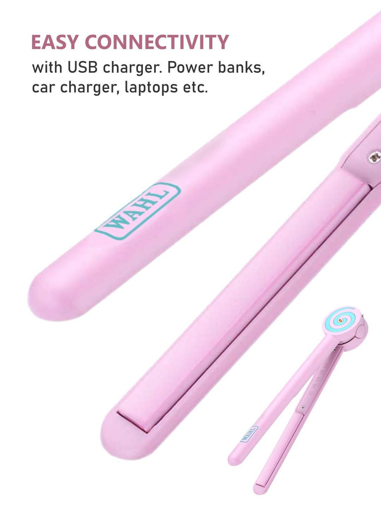 Wahl Lollipop WCHS6-1824 Mini Straightener and Curler (Pink)