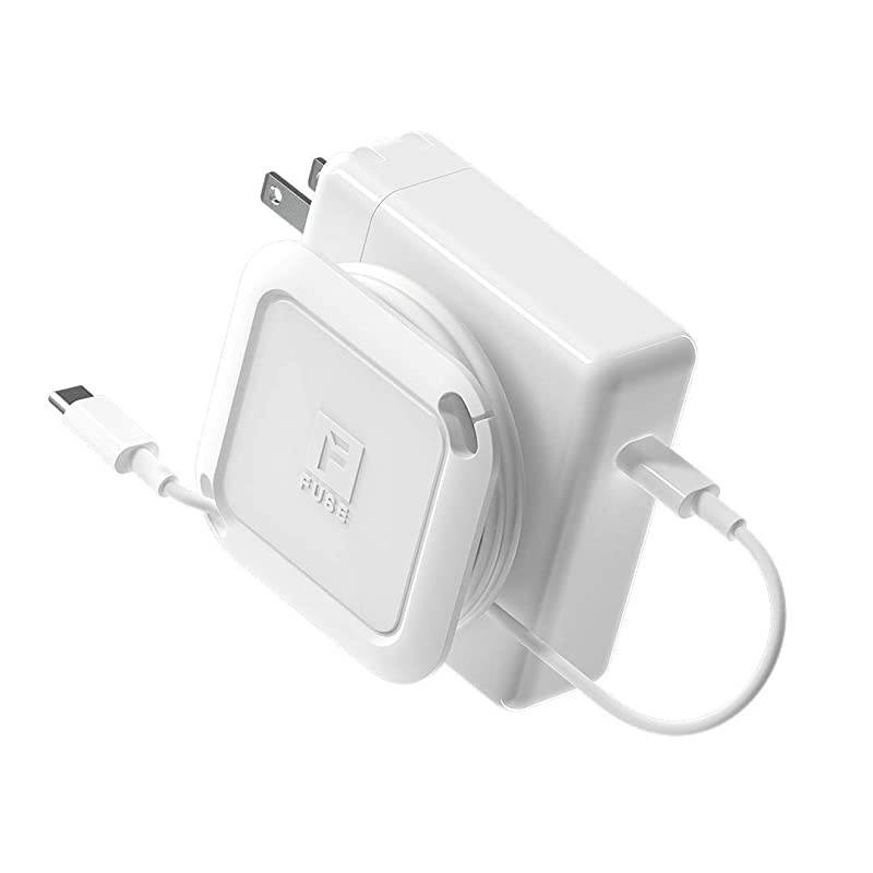 Reel The Side Kick Collapsible Charger Organizer and Travel Accessory Compatible with MacBook and PC charging cords and adapter cable management White