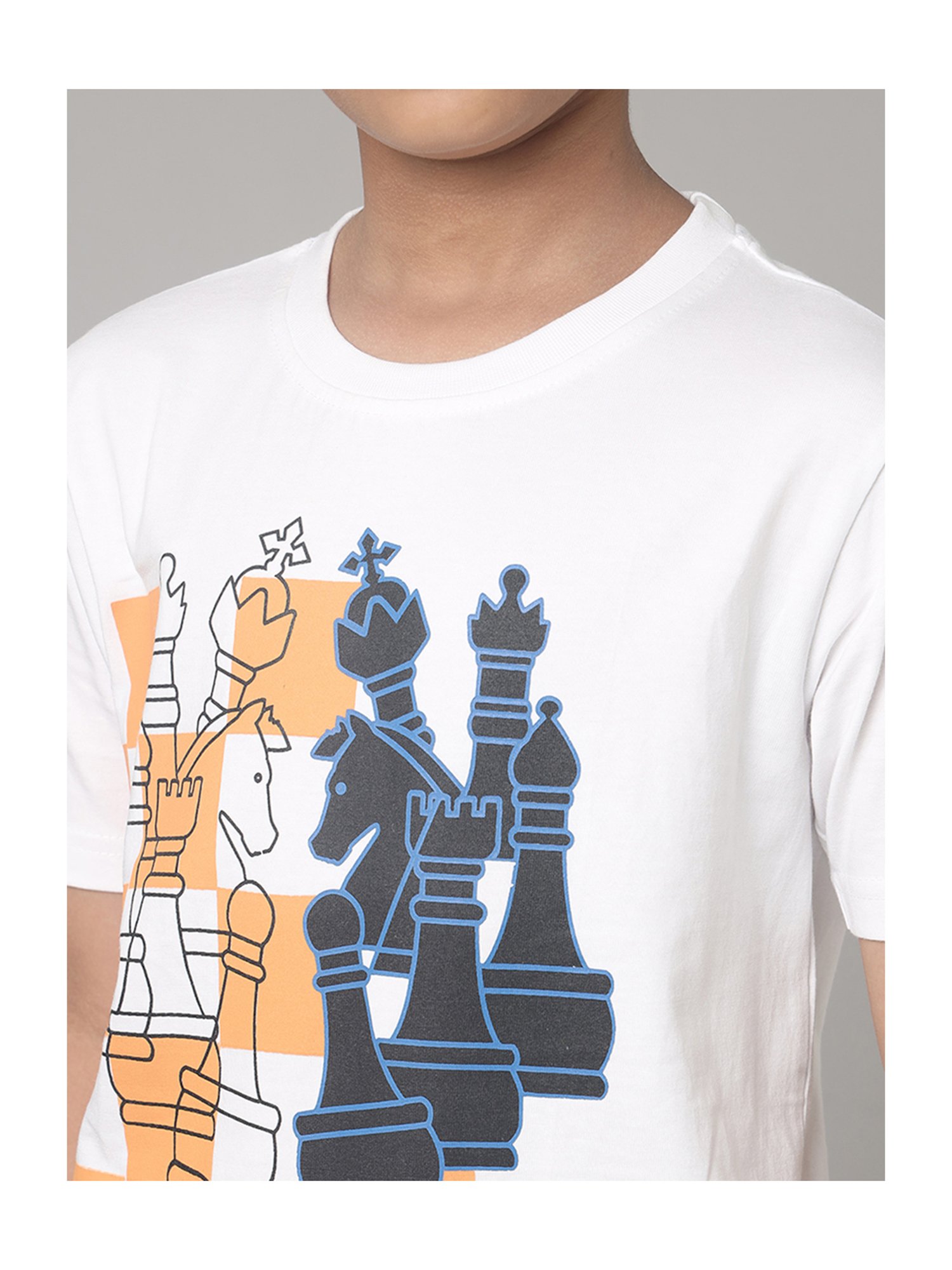 Under Fourteen Only Kids White Printed T-Shirt