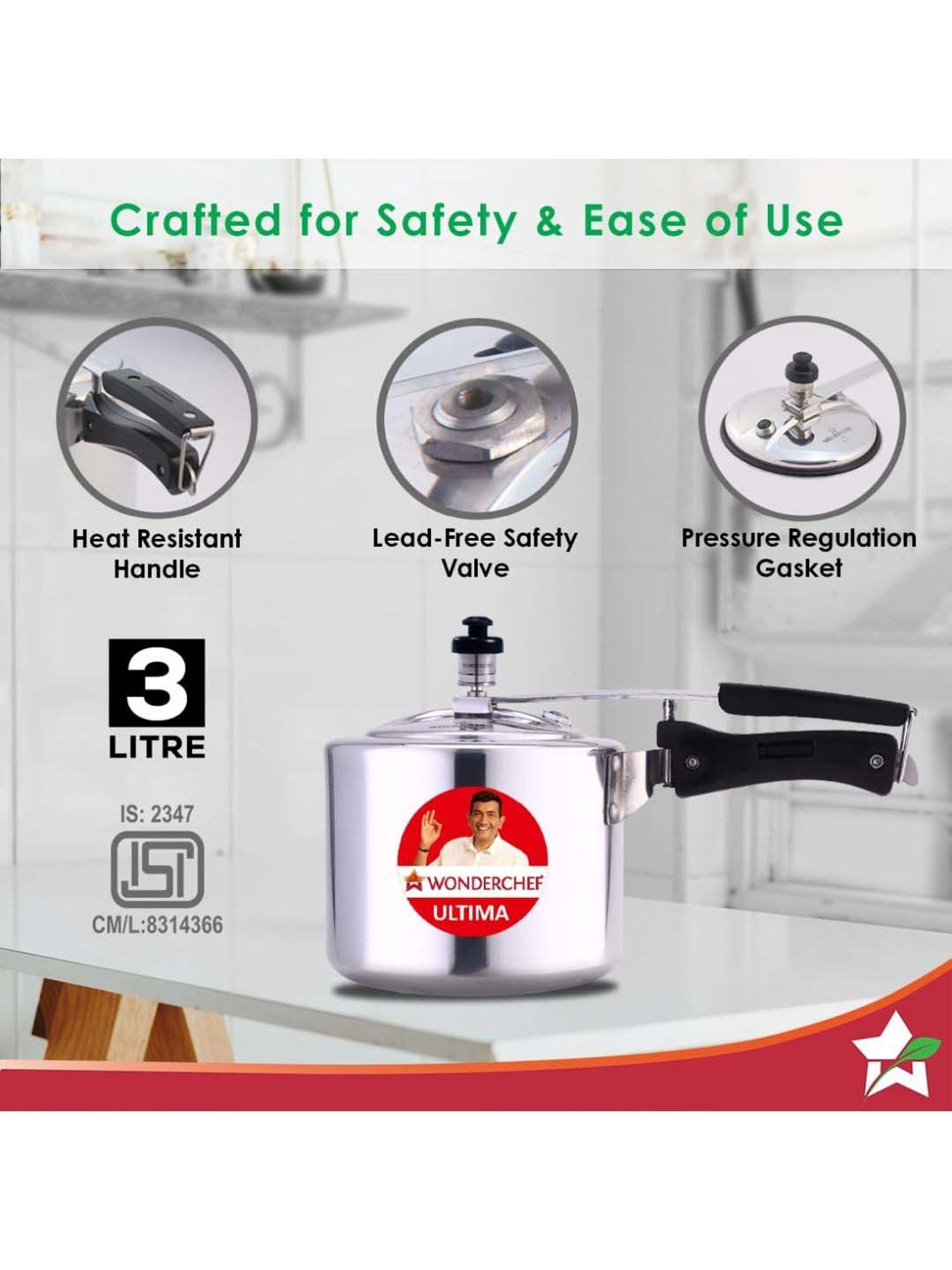 Wonderchef Ultima Inner Lid Pressure Cooker
