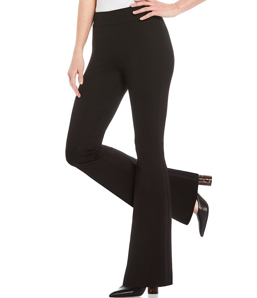 Slim Factor by Investments Ponte Knit Classic Waist Flare Leg Pants