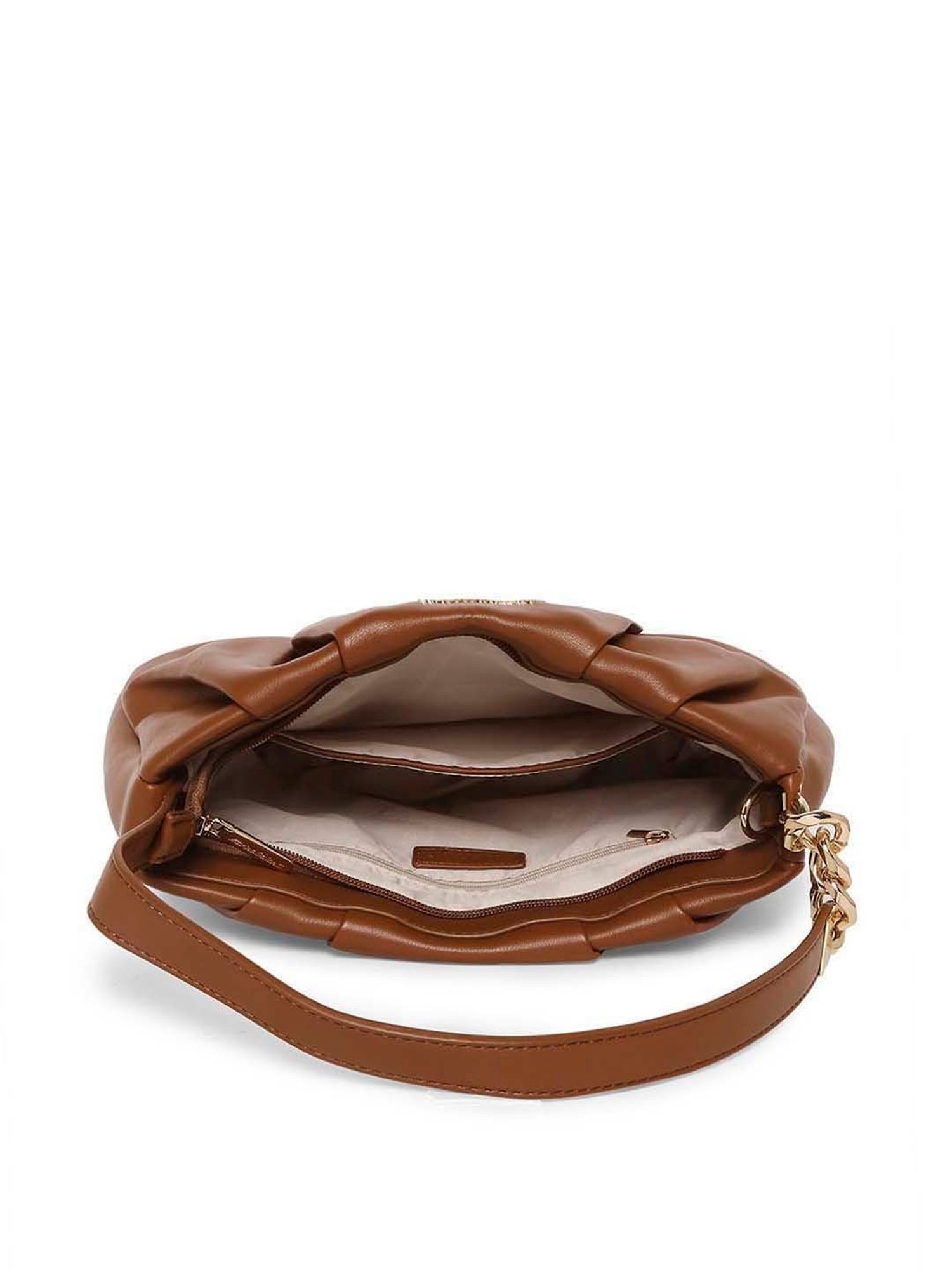 Marina Galanti Brown Textured Medium Baguette Bag