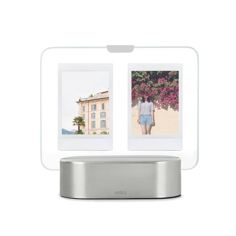 2" x 3" Glo Instant Photo Display Frame LED Nickel - Umbra