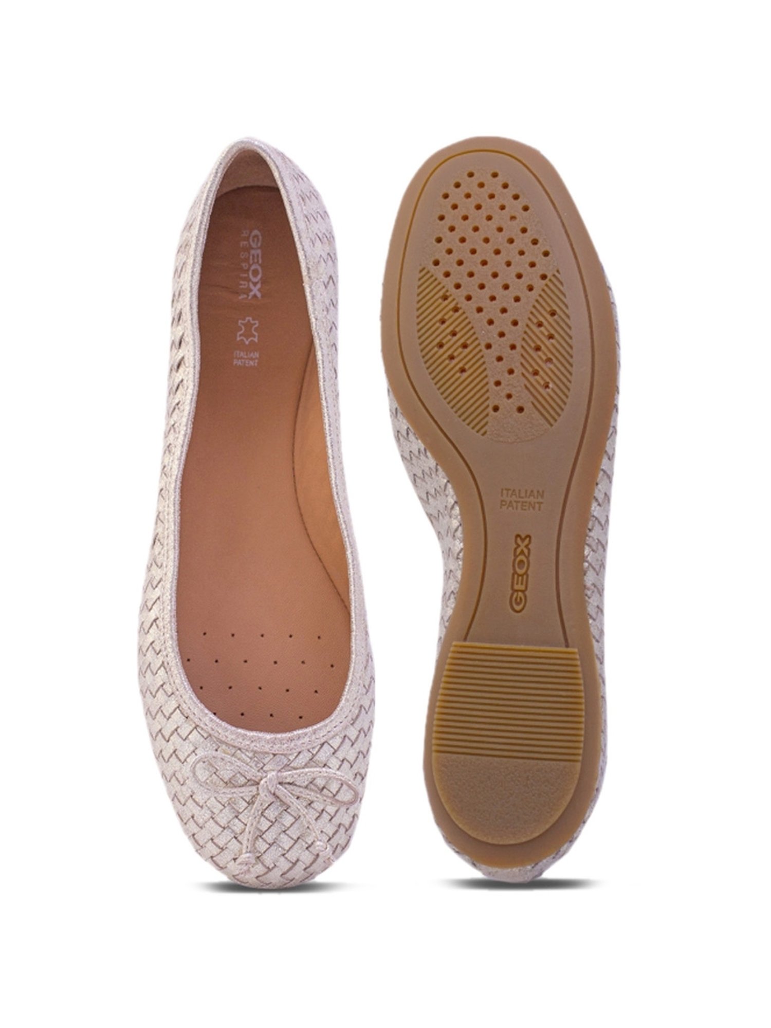 Geox Women's D Palmaria Silver Flat Ballets