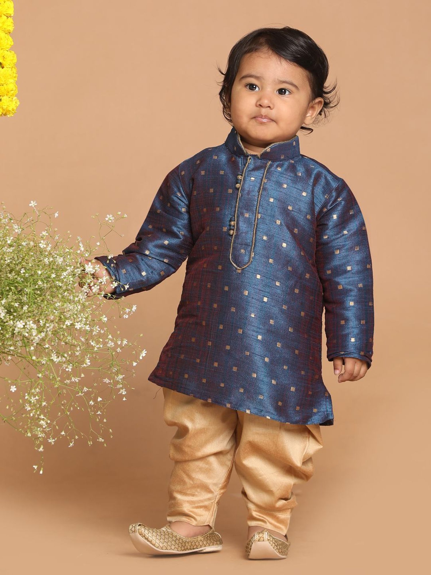 VASTRAMAY SISHU Persian Blue & Gold Printed Kurta Set