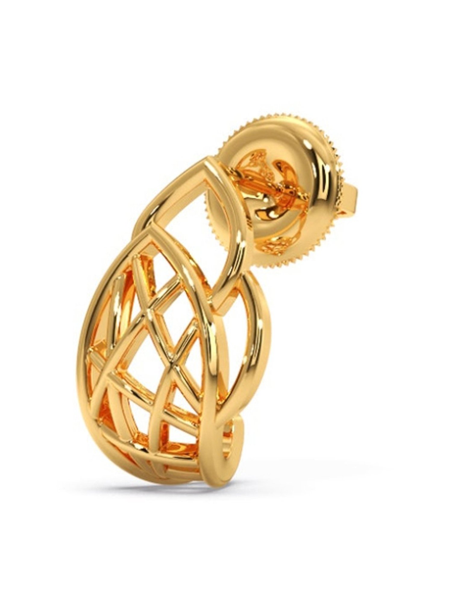 Candere by Kalyan Jewellers Peacock Collection 18k Yellow Gold Hoop Earrings for Women