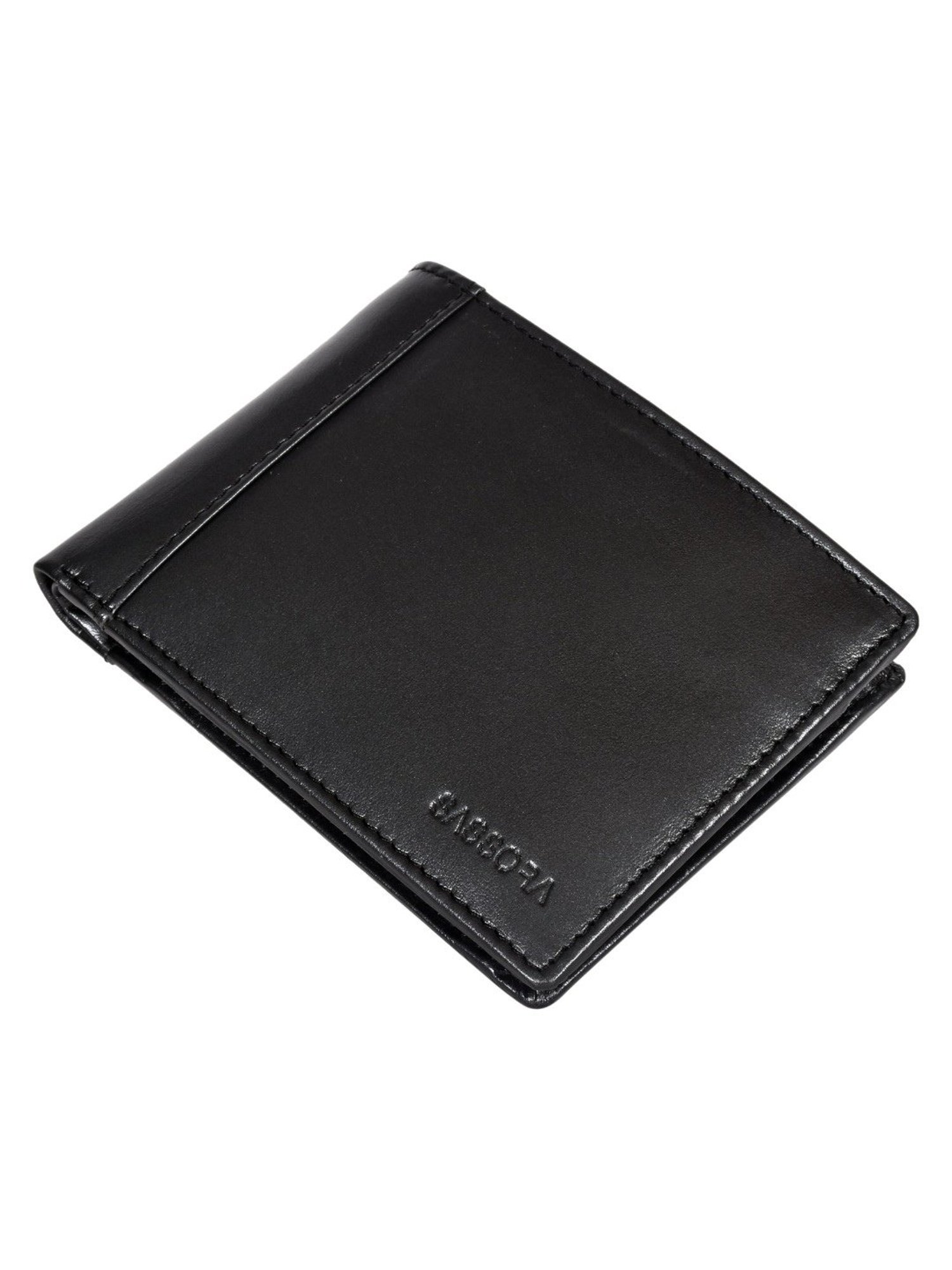 SASSORA JADE Black Leather RFID Bi-Fold Wallet