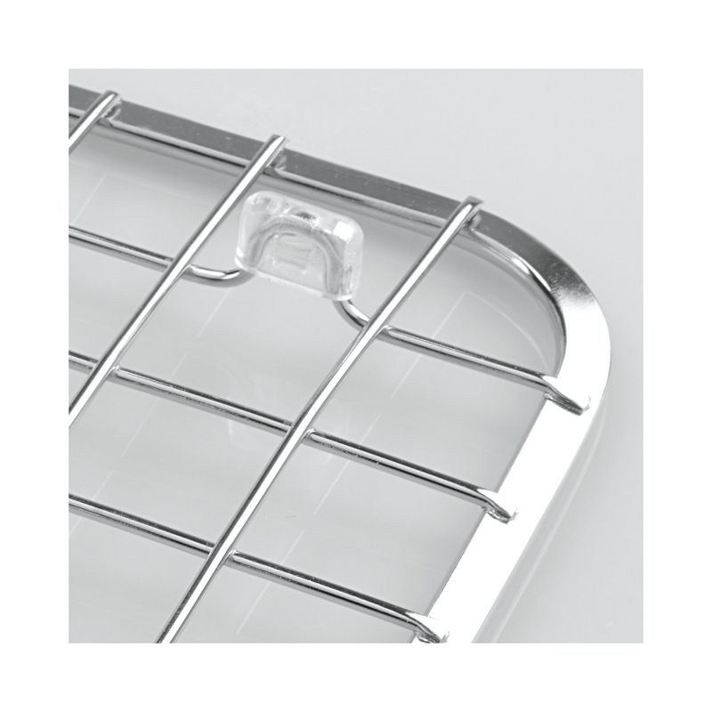InterDesign Gia Stainless Steel Sink Grid with Drain Hole Regular Chrome