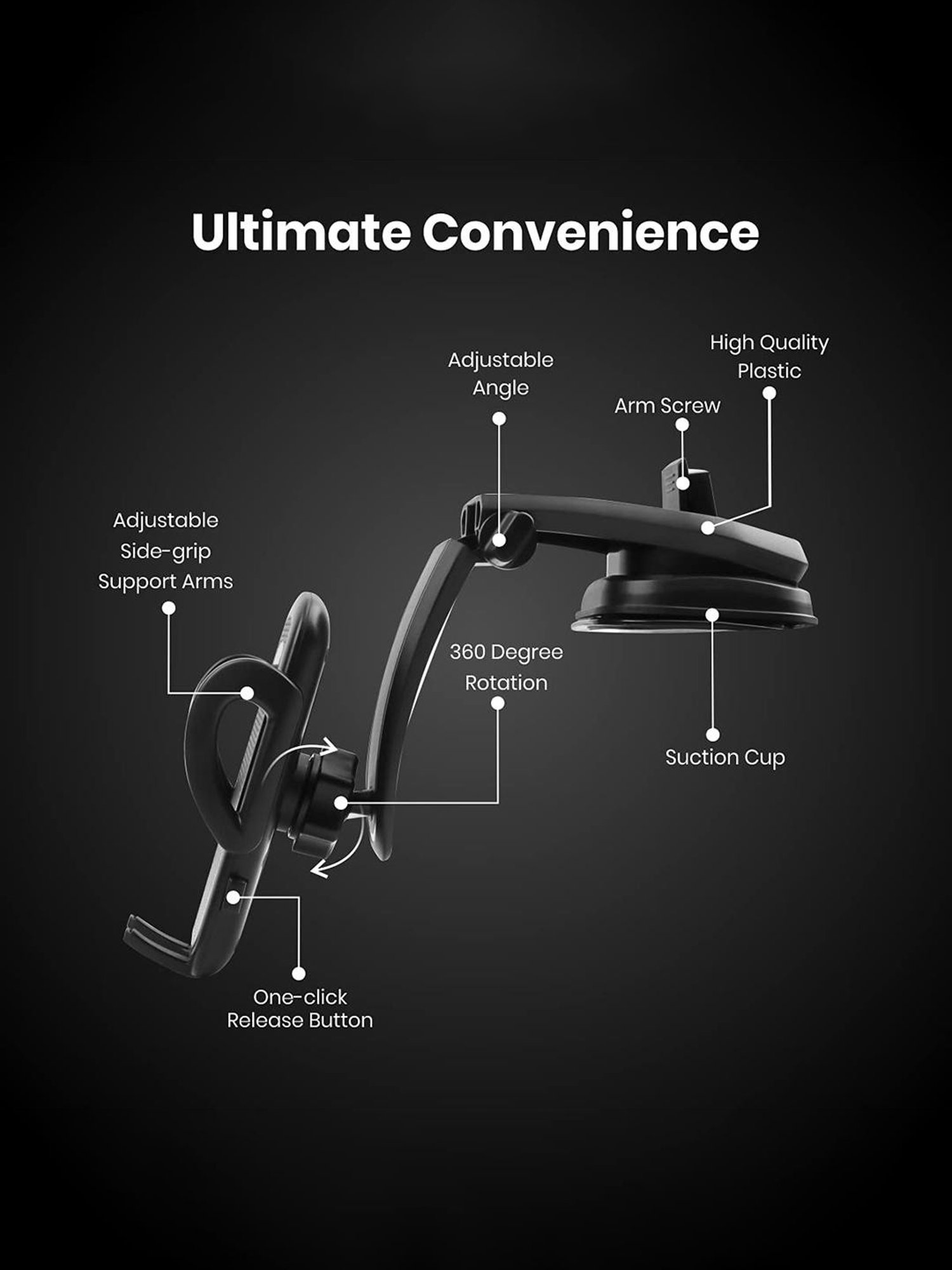 GRIPP Magic Stand Compatible for All Mobile Phones Devices (Black)