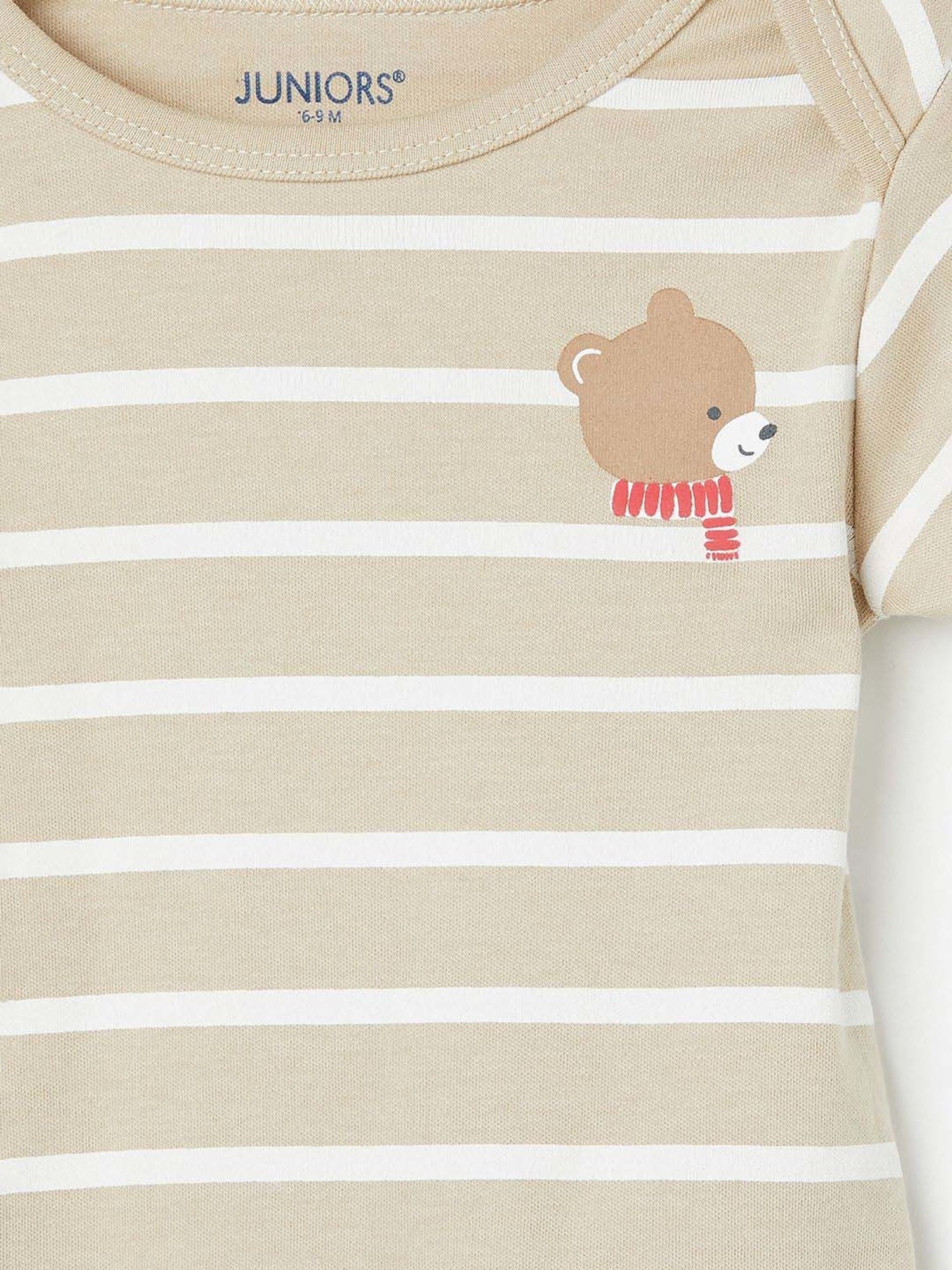 Juniors by Lifestyle Kids White & Grey Cotton Bodysuit