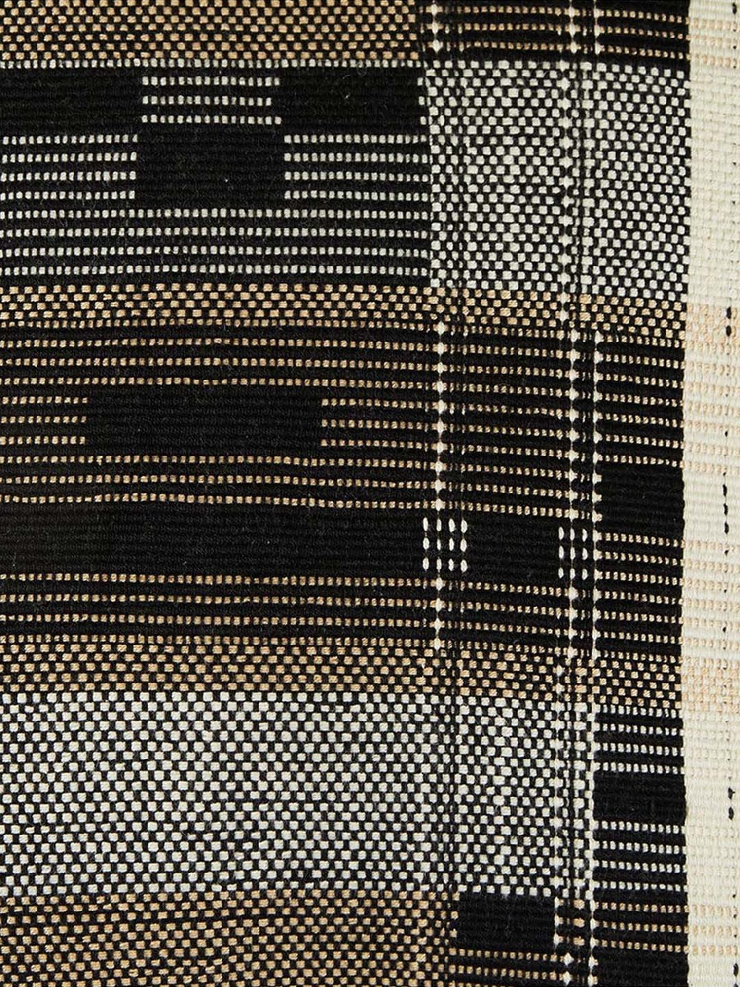 Fabindia Home Naga Black Cotton Cushion Cover