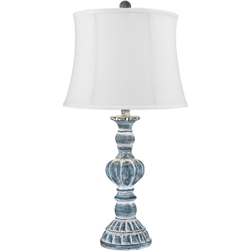 Regency Hill Tanya Blue Wash Cream Shade Table Lamps Set of 2