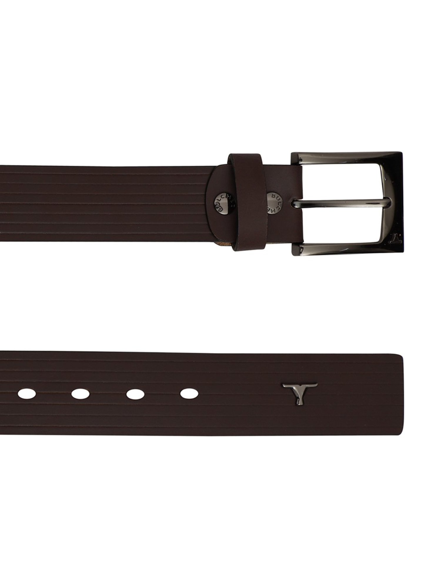 BULCHEE Brown Leather Casual Belt for Men