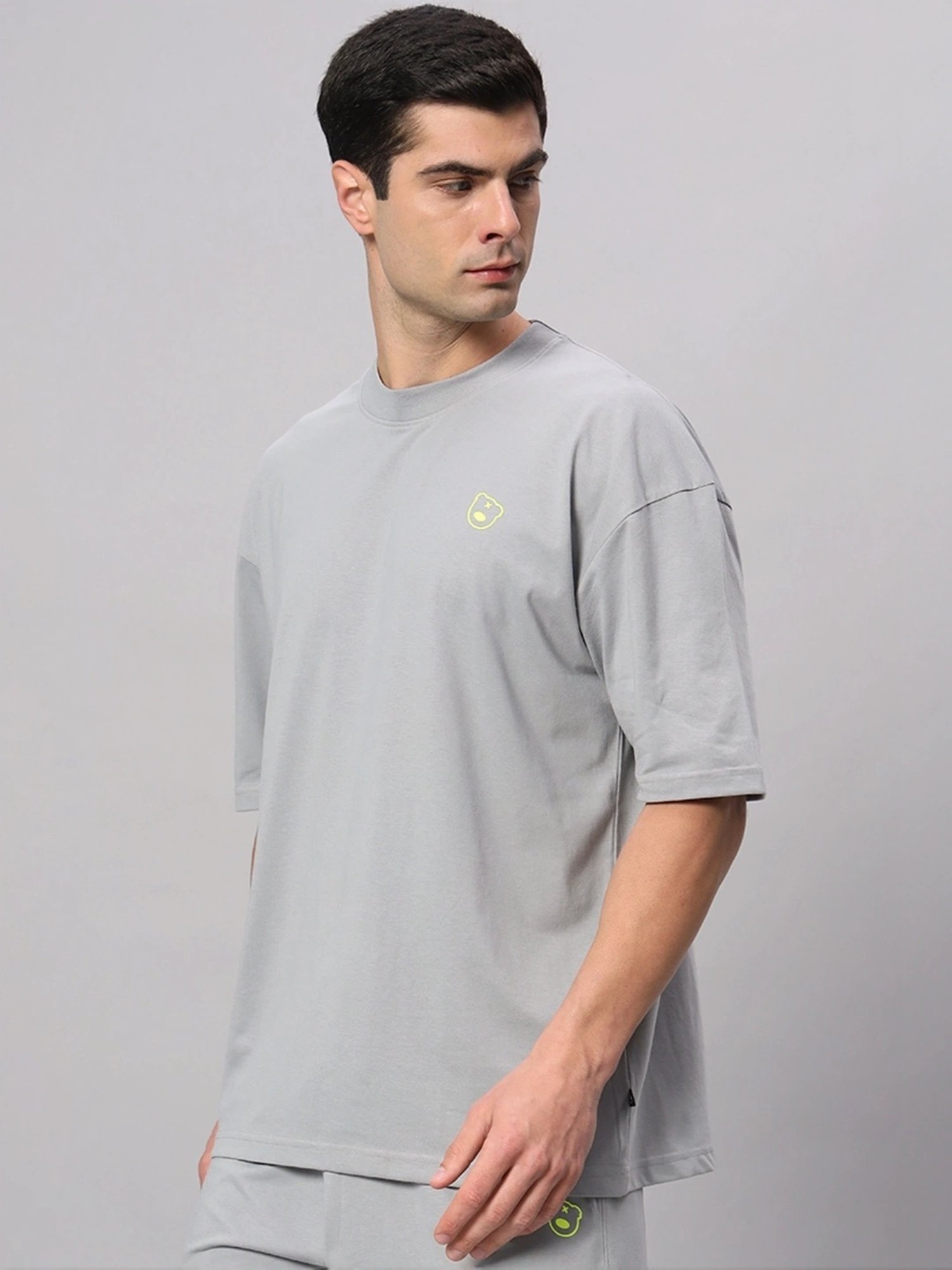 Griffel Grey Cotton Loose Fit T-Shirt