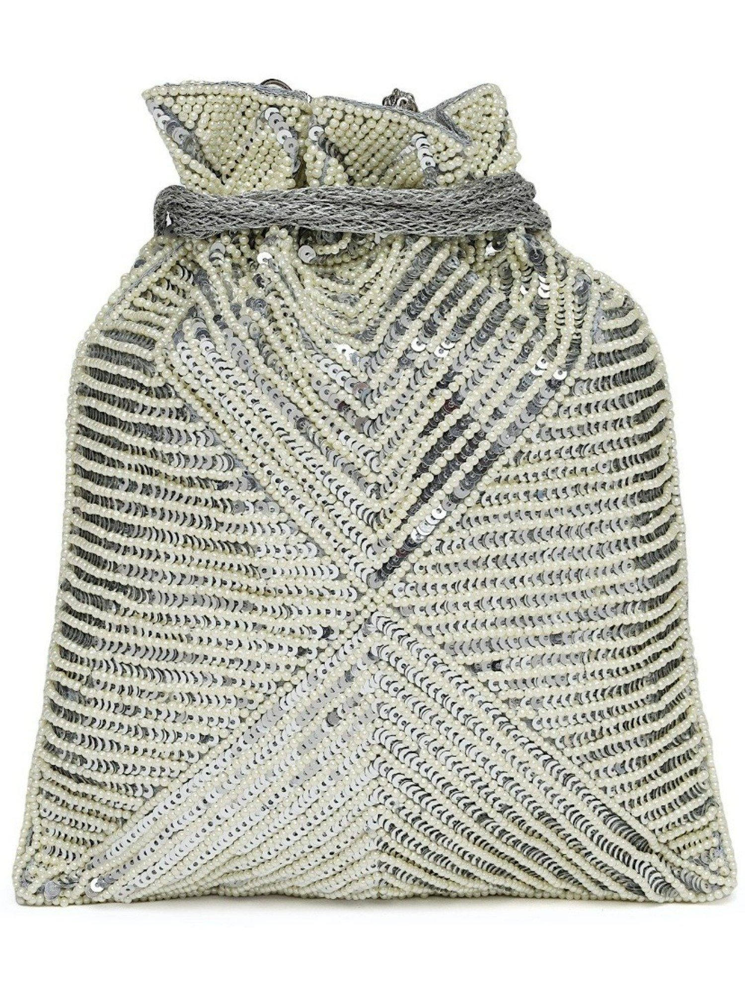 Tarini Nirula Silver Embellished Small Potli