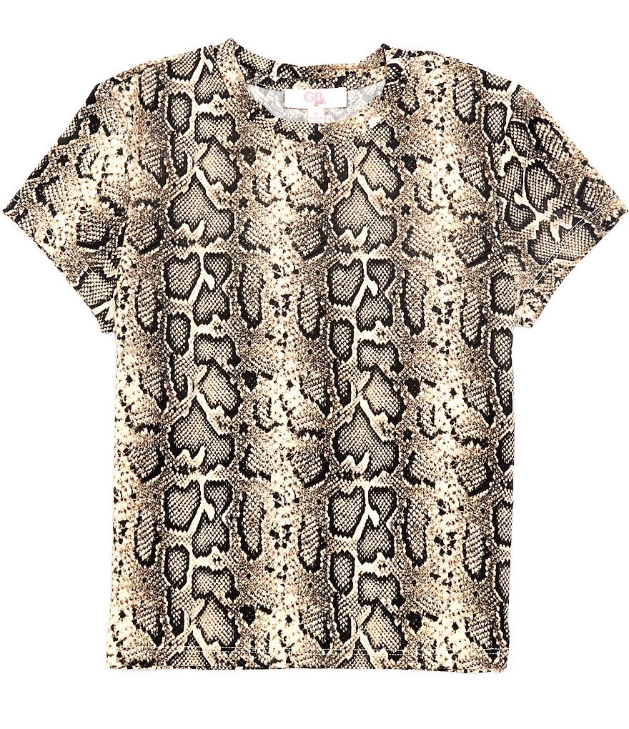 GB Girls Big Girls 7-16 Short-Sleeve Snake-Print Tee