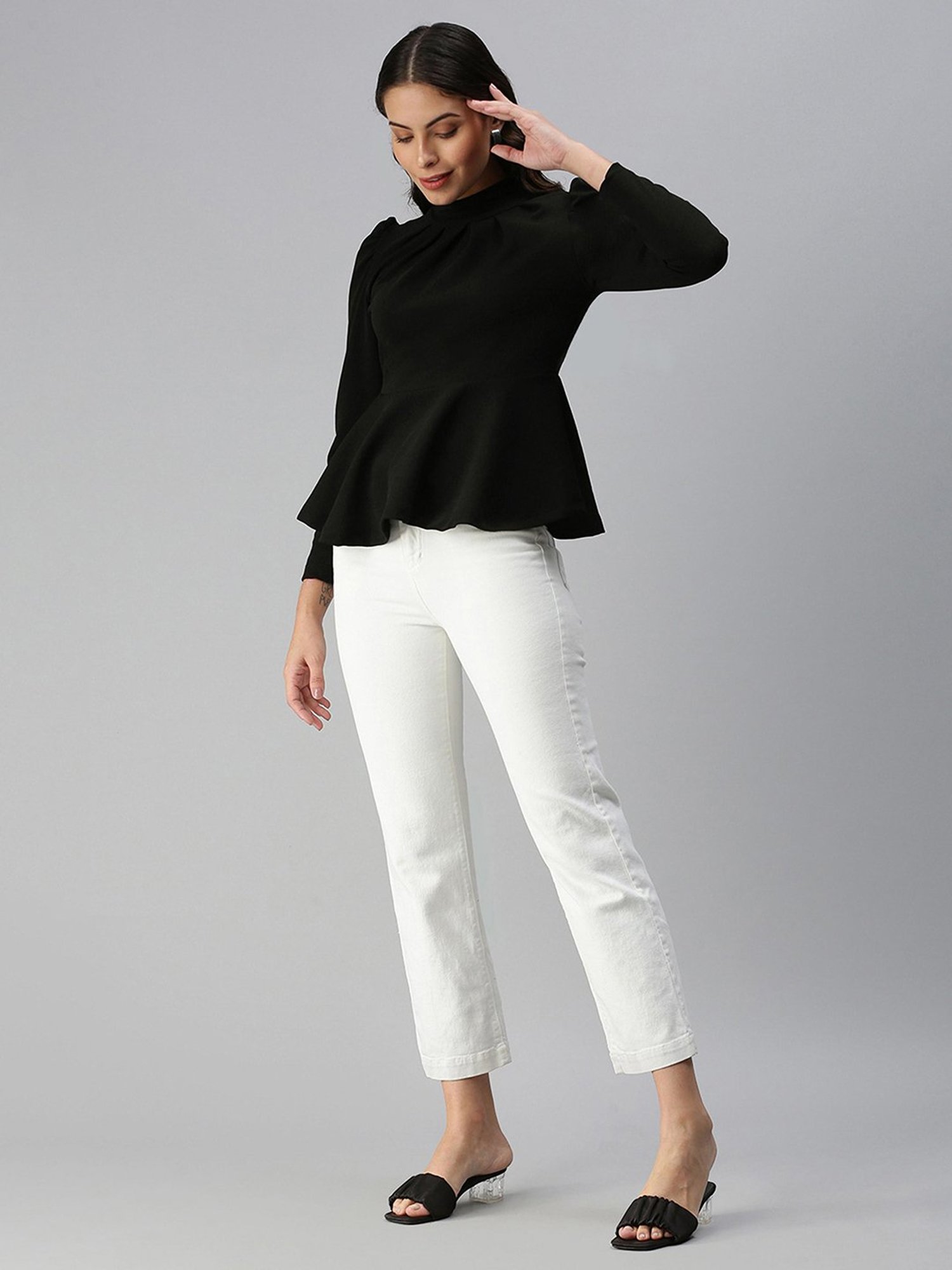 Kryptic Black Peplum Top