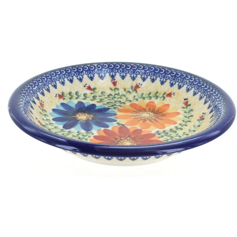 Blue Rose Polish Pottery Autumn Burst Soup Plate