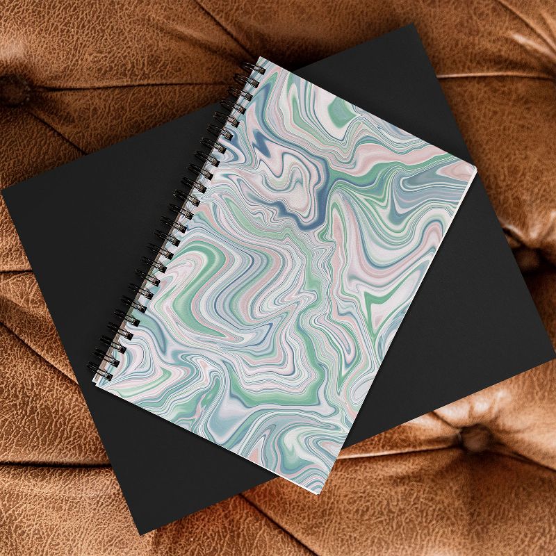 Jacqueline Maldonado Love Spell Marble Green Pink Spiral Notebook - Deny Designs