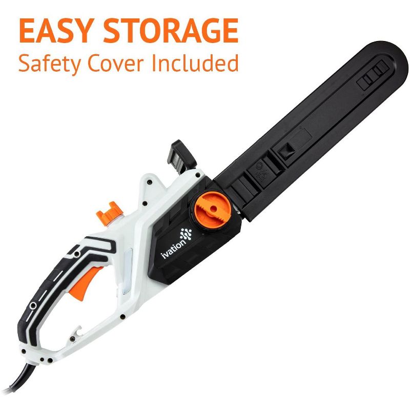Ivation 16 in. 15.0 AMP Electric Chainsaw with Auto Oiling, Auto Tension and Chain Break, Corded, Powerful Oregon Chain