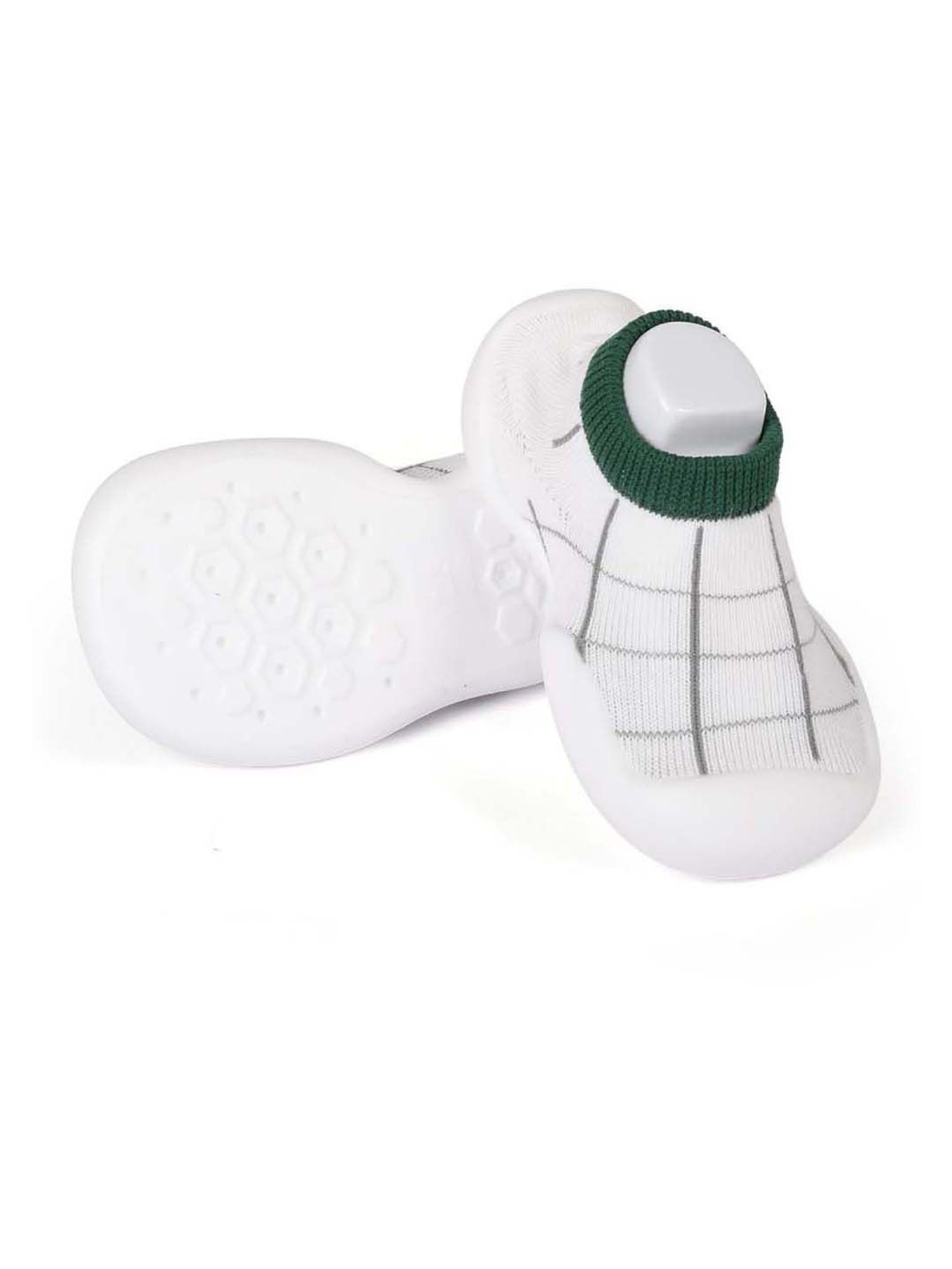 Baby Moo Kids White & Grey Chequered Pair Of Shoes