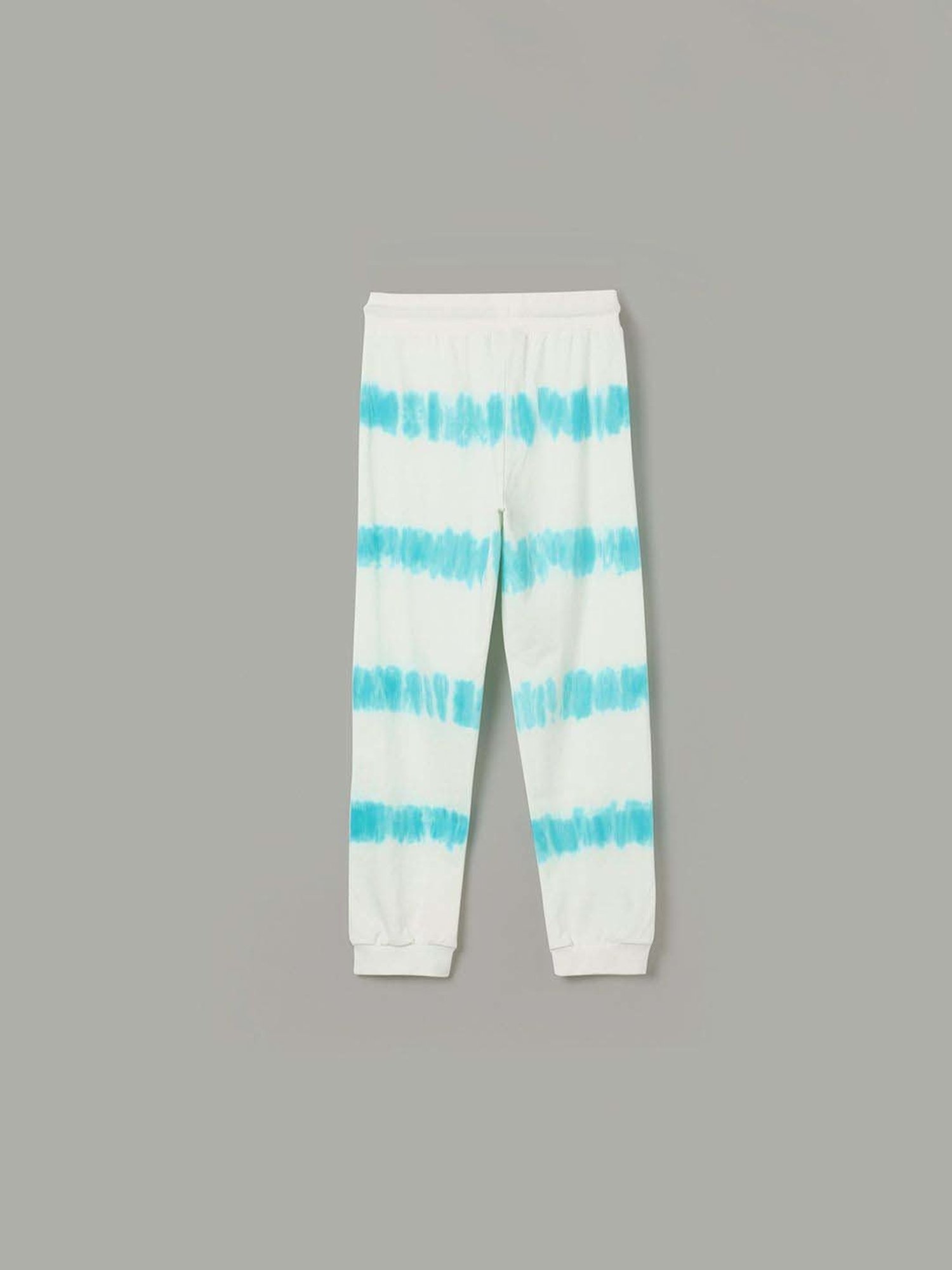 Lil Tomatoes Kids Teal Color Block Full Sleeves Tracksuit