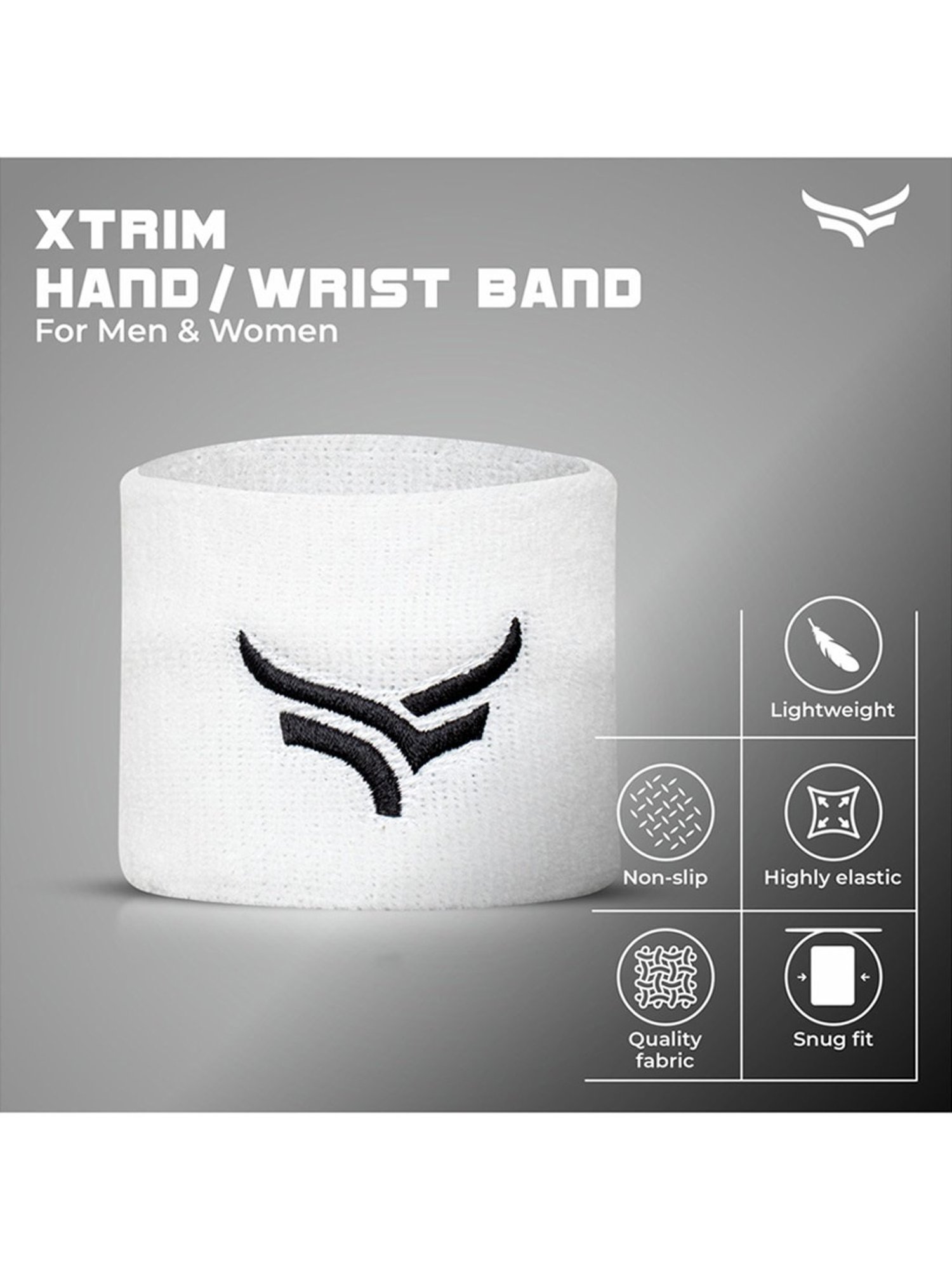 Xtrim Unisex Hand/Wrist Band (White) Size - Free Size
