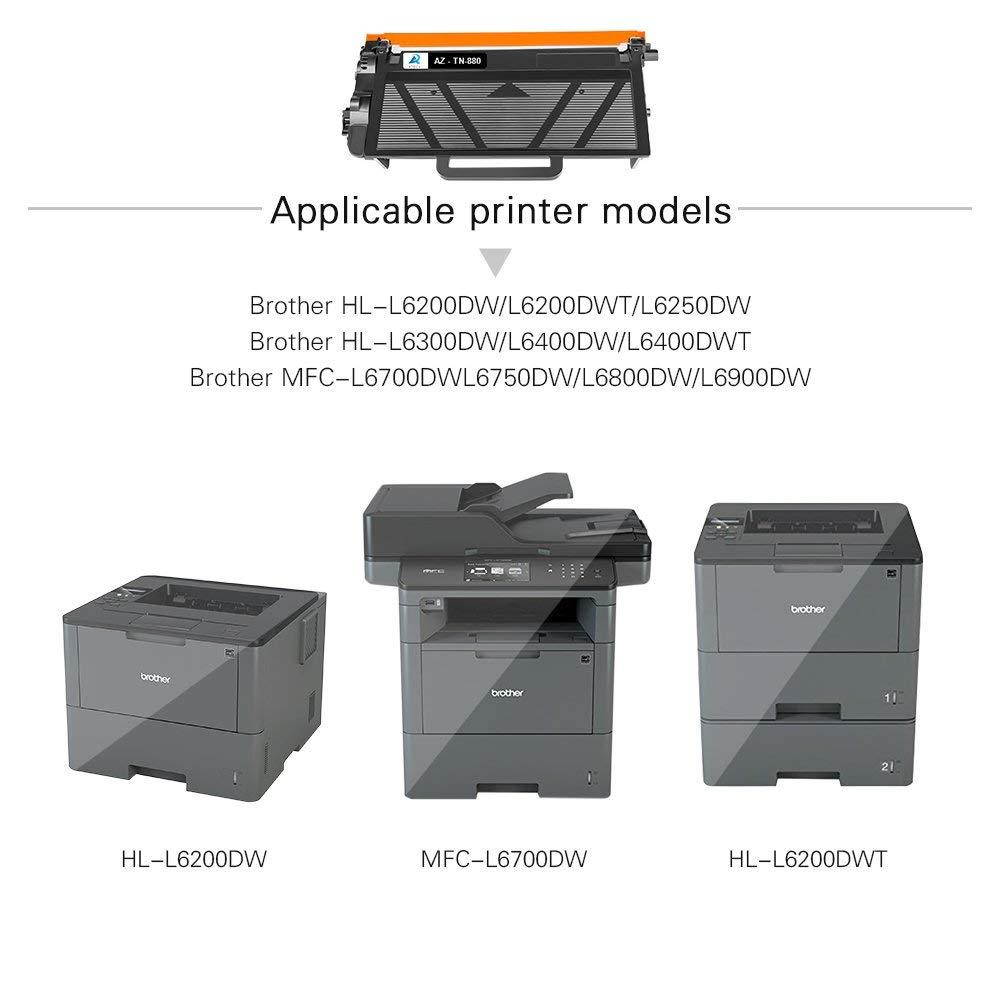 Aztech 4 PK 12,000 High Yield Black Compatible for Brother TN880 TN-880 HLL6200DW Toner Cartridge for Brother HL-L6200DW L6200DW HLL6200DWT MFCL6800DW MFCL6700DW HLL6300DW Toner Brother Laser Printer