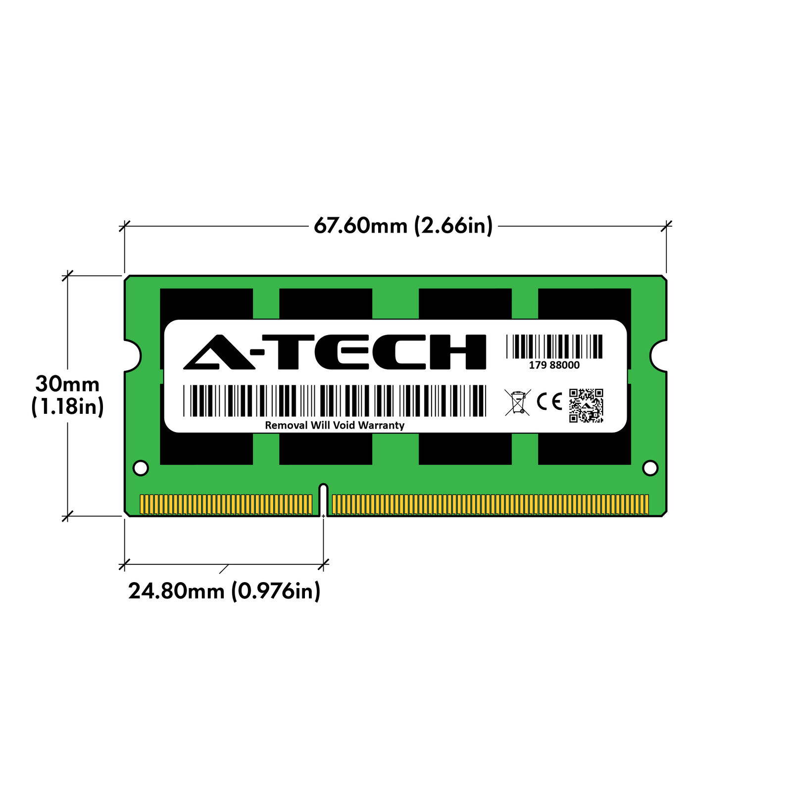 A-Tech 4GB PC3-10600 Laptop SODIMM DDR3 1333 MHz 204-Pin Memory RAM 10600S 1x 4G