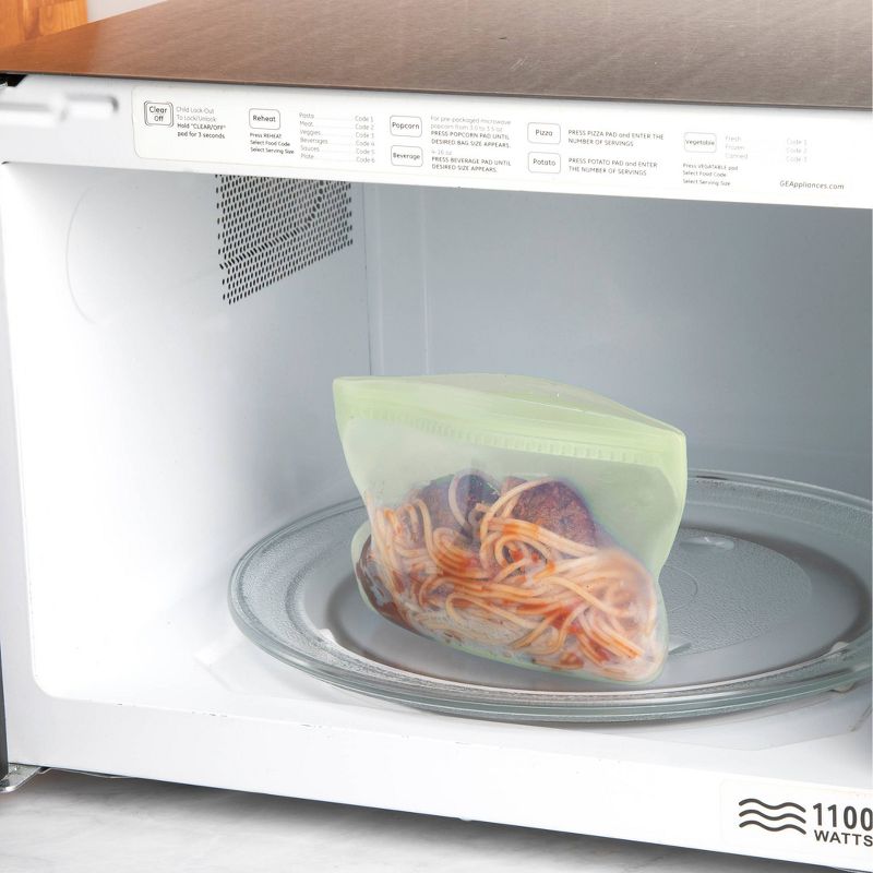 Progressive Reusable Silicone 2pk Snack Bag - Eggshell Green