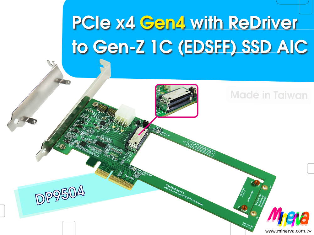 PCIe x4 Gen4 with ReDriver & Hot Plug controllers for SFF-TA-1006 E1.S