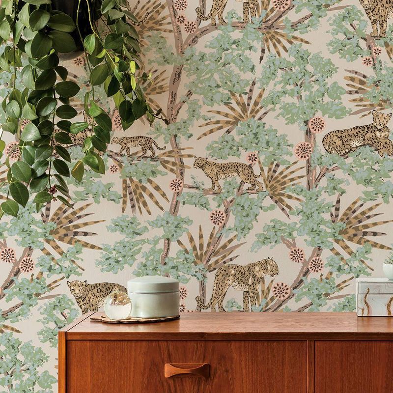 Tempaper Leopards Peel and Stick Wallpaper Mocha