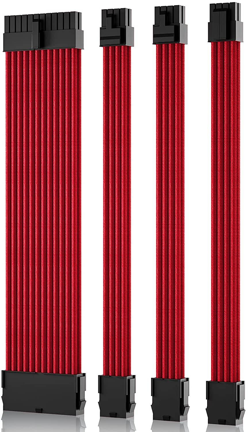 Power Supply Sleeved Cable, Extension PC Kit, 18AWG 24Pin ATX / 8 (4+4) Pin EPS / 8 (6+2) Pin PCI-E Power Supply PSU Cable with Combs, 30CM