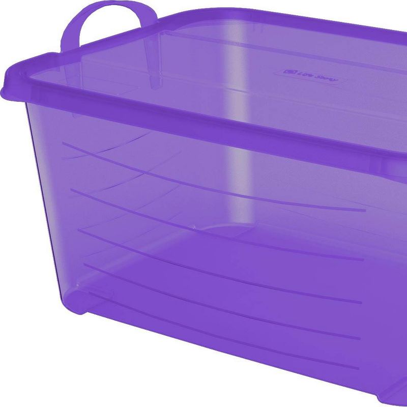 Life Story Purple Stackable Closet Storage Box Container, 55 Quart (24 Pack)