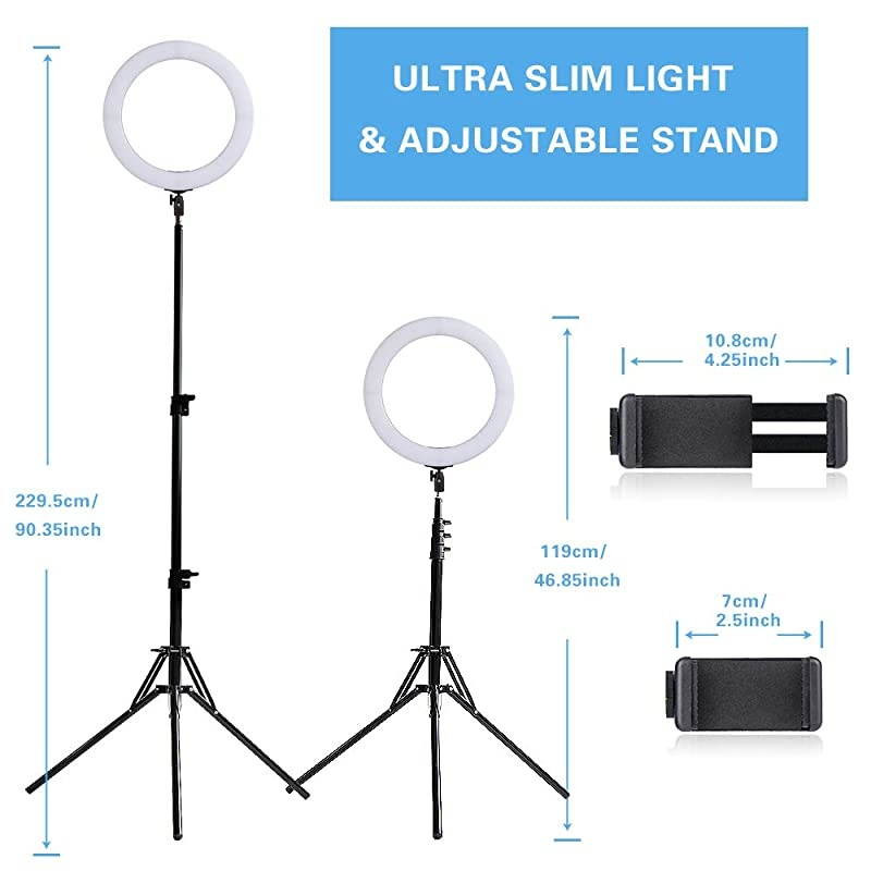 RGB Ring Light, 19-inch 55W Selfie Ring Light Stand with Wireless Remote Control and iPad Holder, RGB dimmable Light Stand, Carrying Bag for Photography, Makeup, YouTube Video Shooting etc