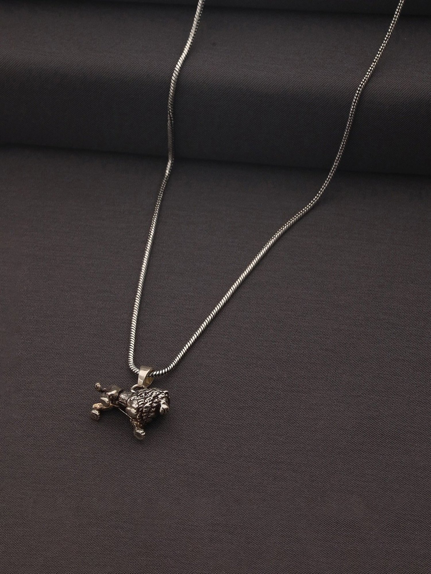 Bold by Priyaasi Lion Black Casual Pendant With Chain for Men