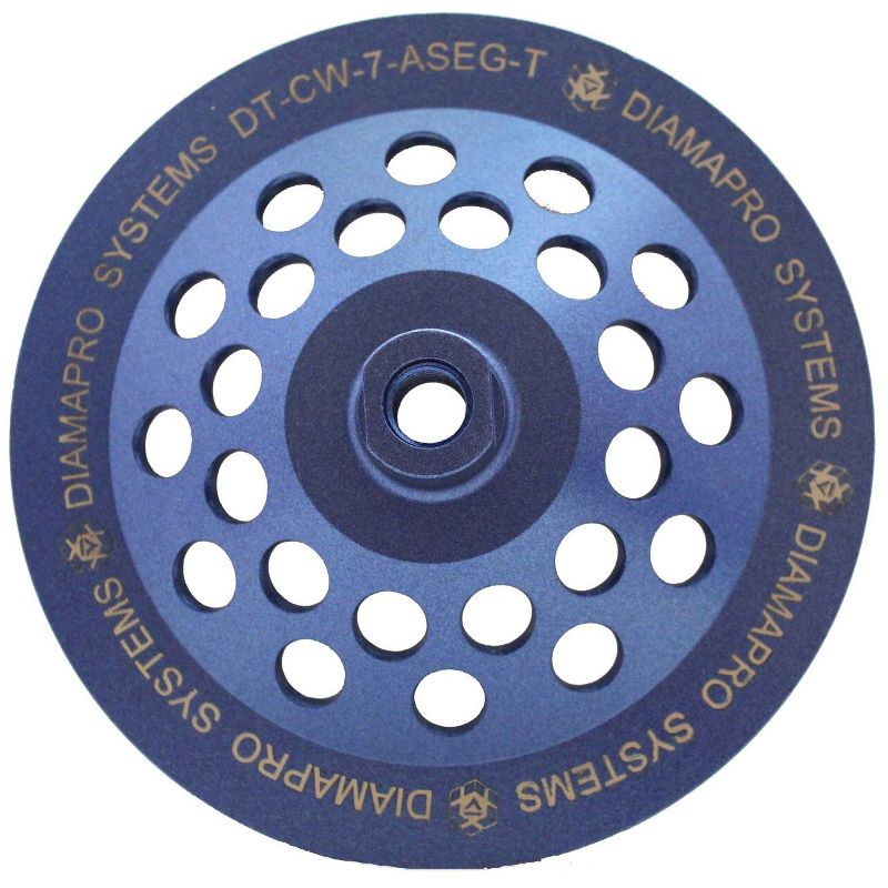 DiamaPro Systems DT-CW-7-ASEG-T Threaded 7 Inch 10 Arrow Segment Concrete Grinding Cup Wheel for Grinding, Preparation, & Removing Glue/Grout/Coating