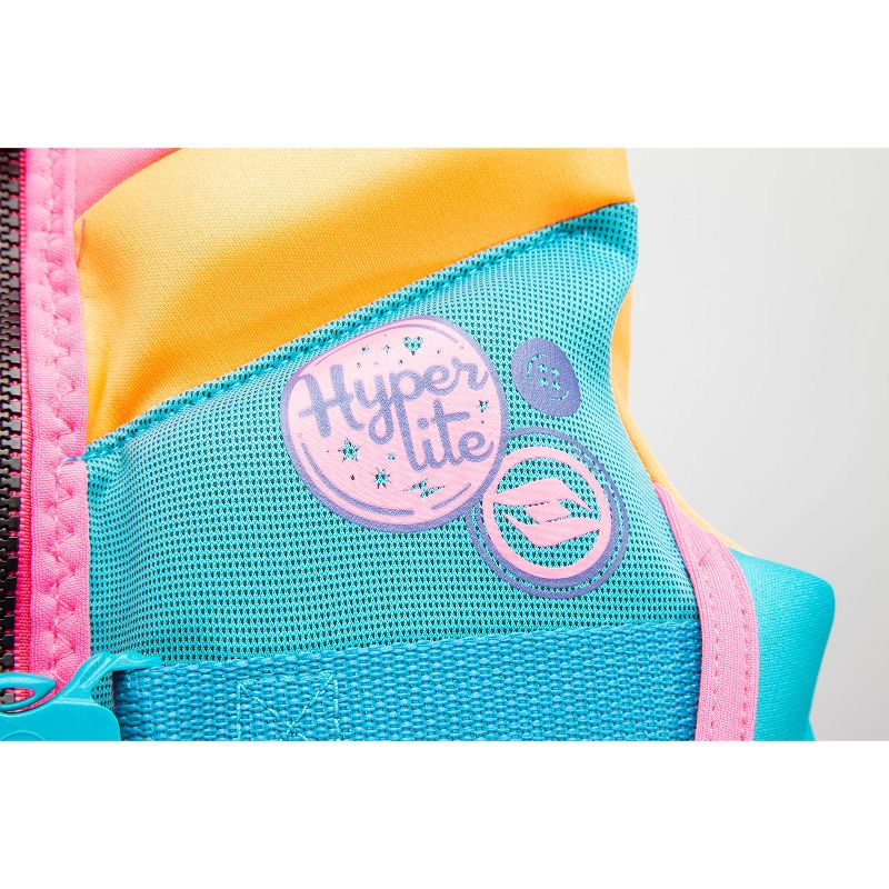 HYPERLITE Colorful Girl's Child Indy Watersport Life Jacket Vest Swimwear, USCG Approved, 30 to 50 Pounds