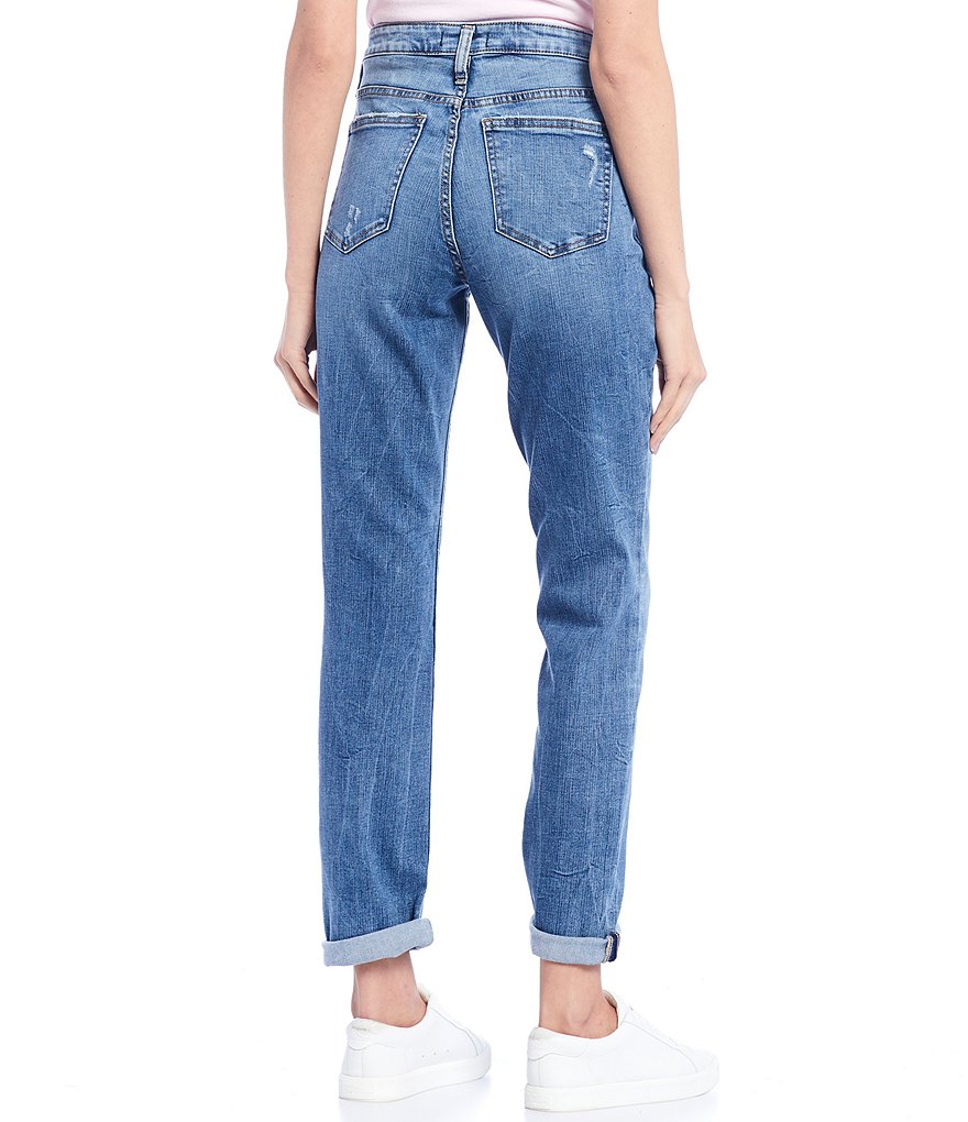 Celebrity Pink Shadow Knee Mid Rise Straight Jeans