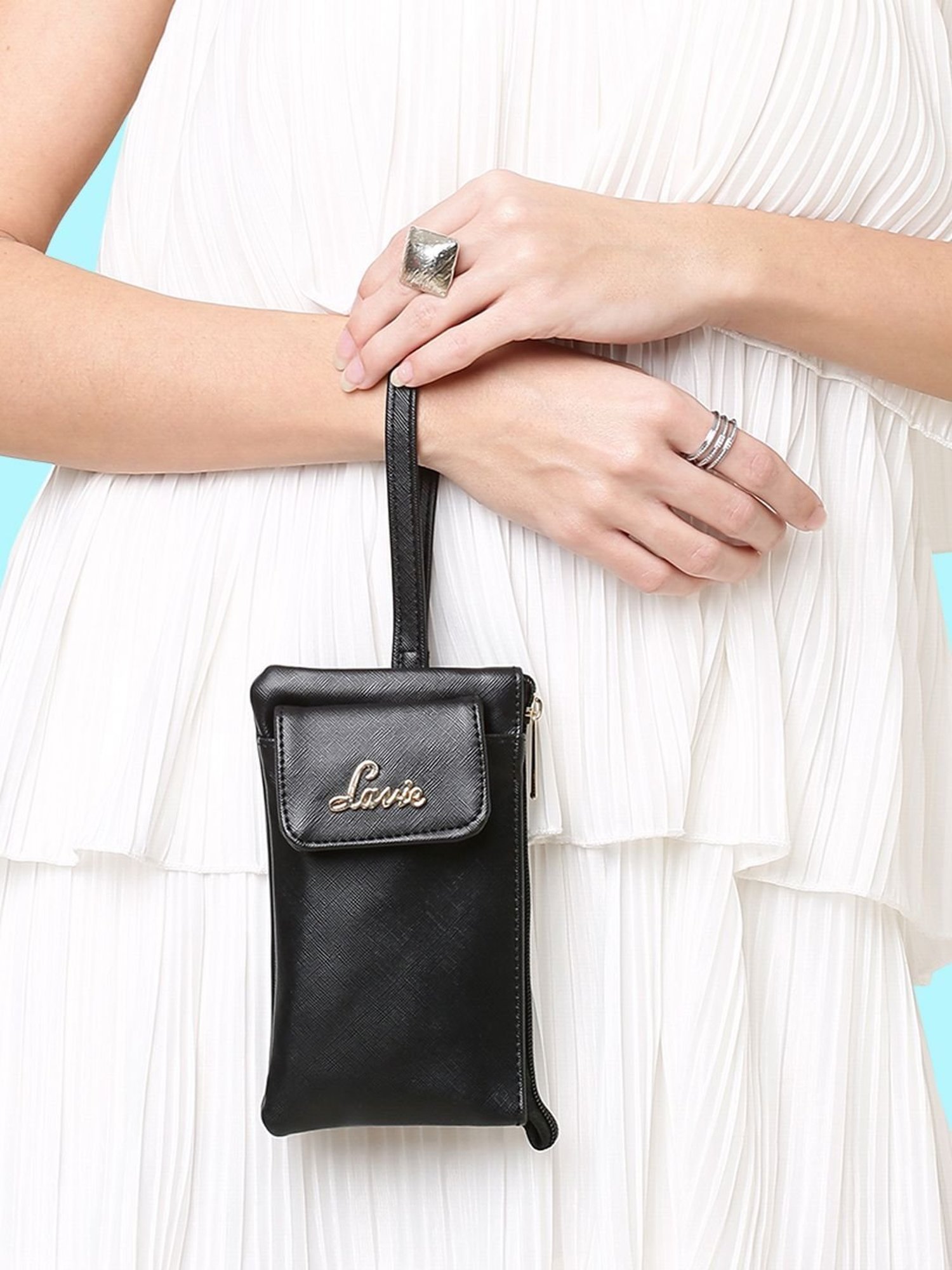 Lavie Black Solid Pouch