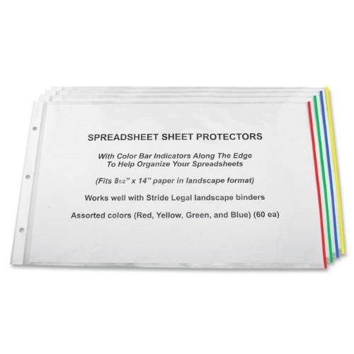 Stride Semi-clear Sheet Protectors 20 Sheet Capacity - Legal 8.50" x 14" - 3 x Holes - Polypropylene - 15 / Box - Clear