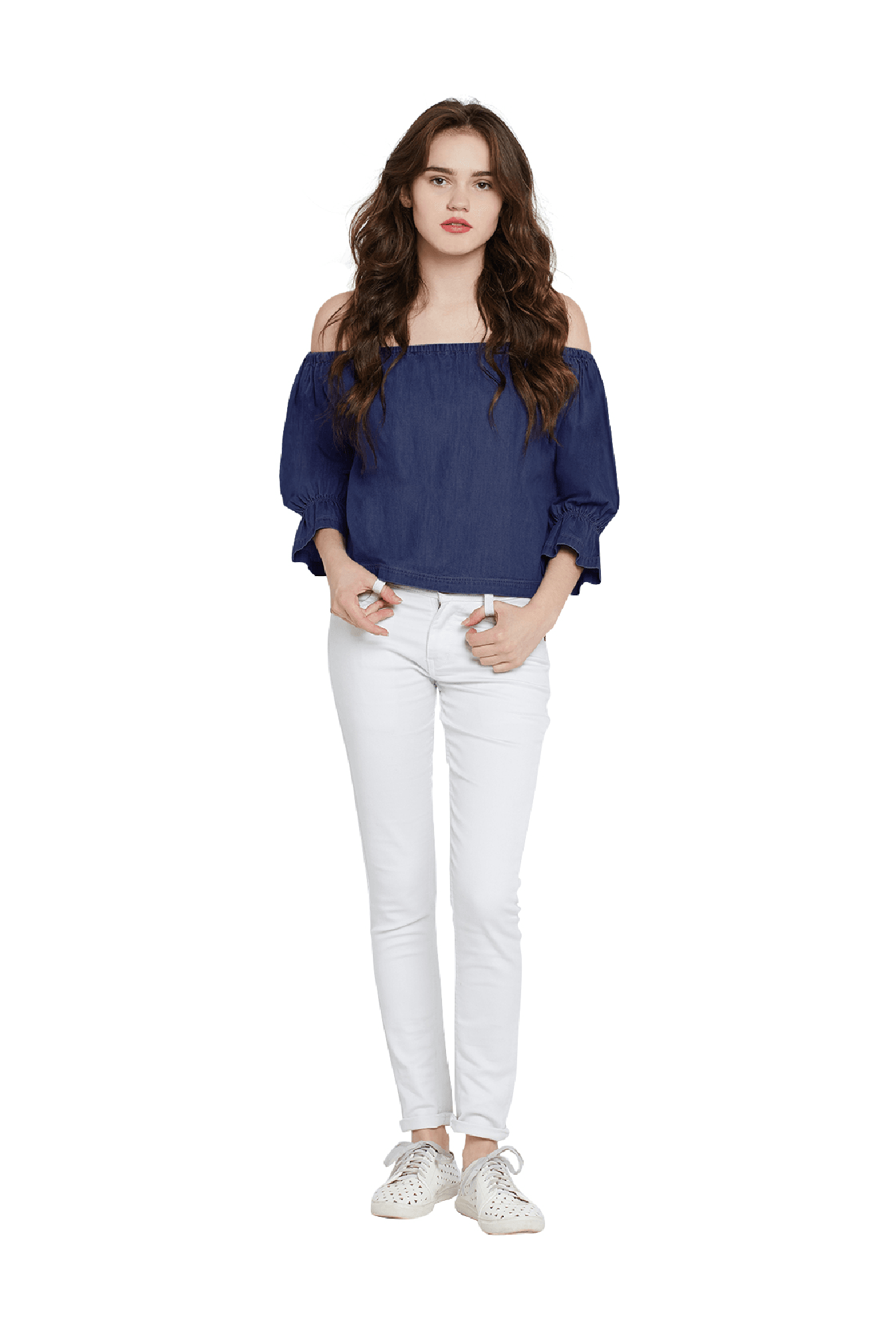 Miss Chase Blue Denim Top