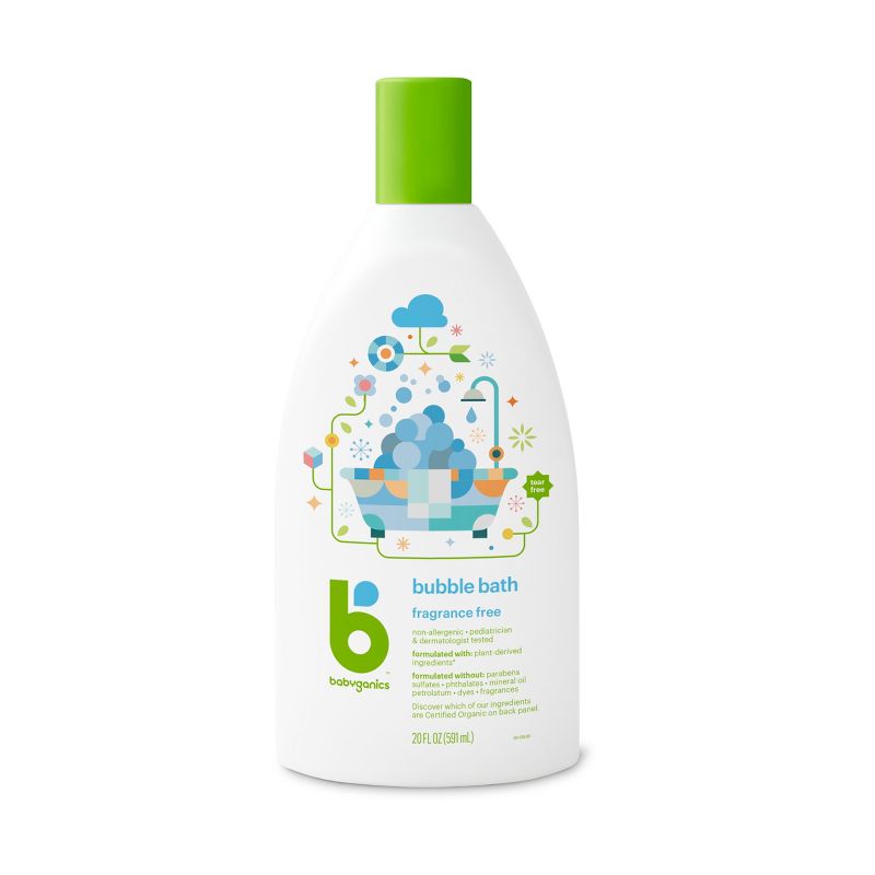 Babyganics Baby Bubble Bath, Fragrance Free - 20oz Bottle